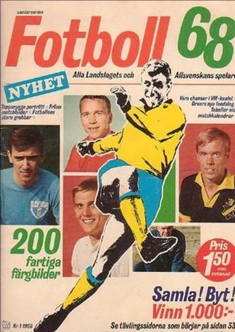 1968 års Fotbollsalbum. Den hårdskjutande landslagsspelaren är Ove Ohlsson.